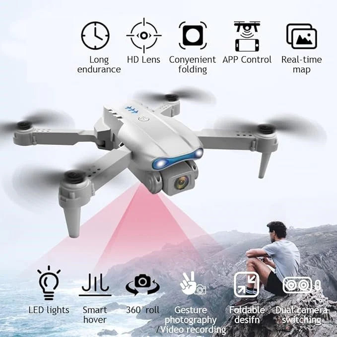 E99 Pro Drone – 4K HD Dual Camera | Smart Foldable Drone with Obstacle Avoidance