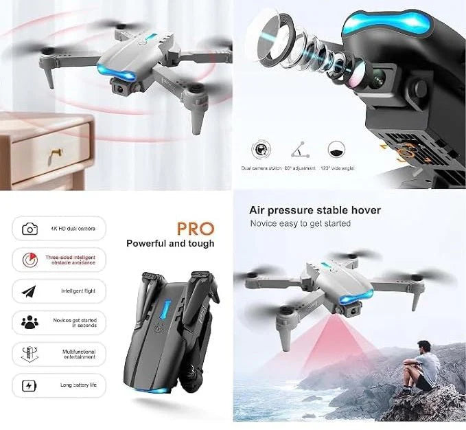 E99 Pro Drone – 4K HD Dual Camera | Smart Foldable Drone with Obstacle Avoidance