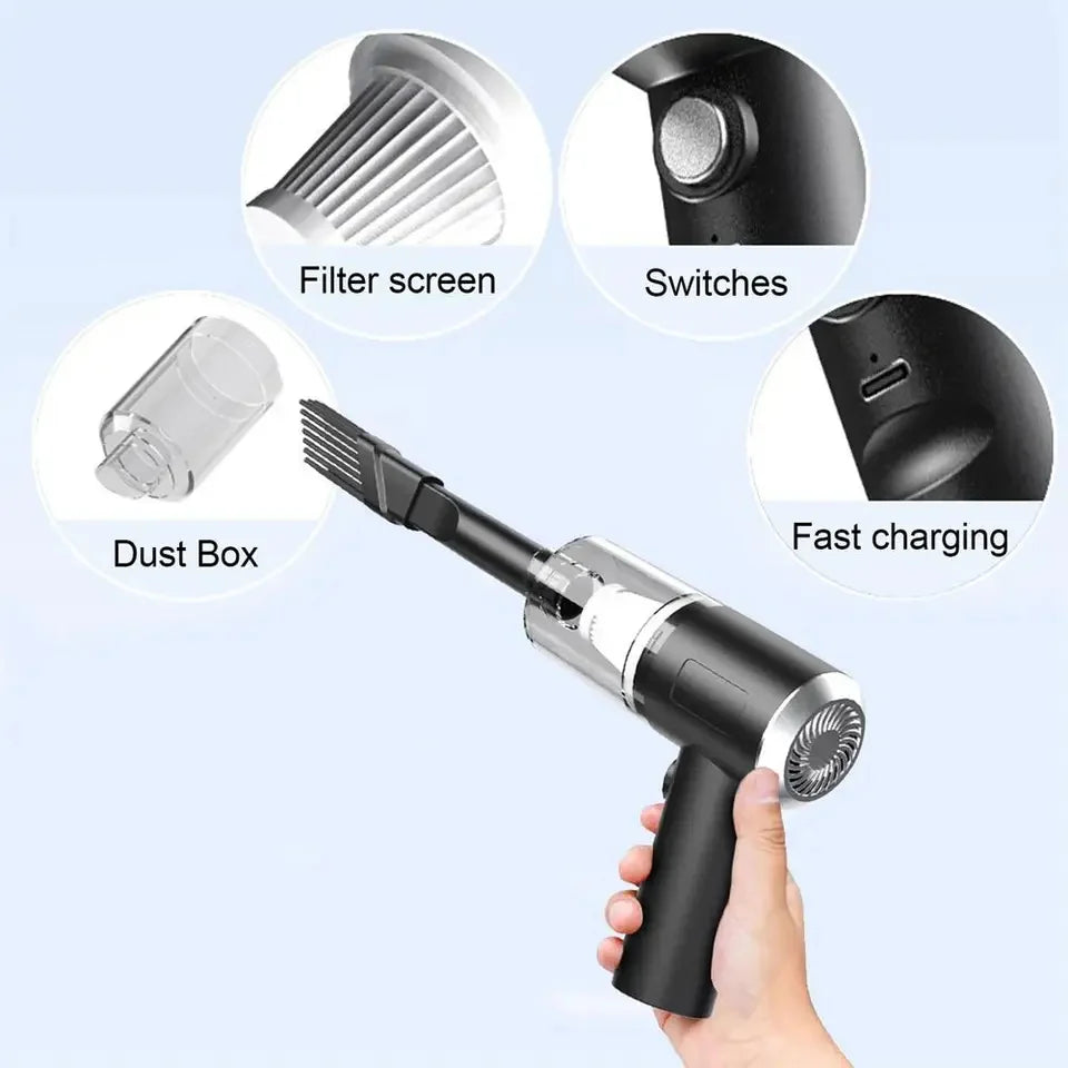 Smart Vacuum & Blower – Rechargeable Portable Car & Home Cleaner